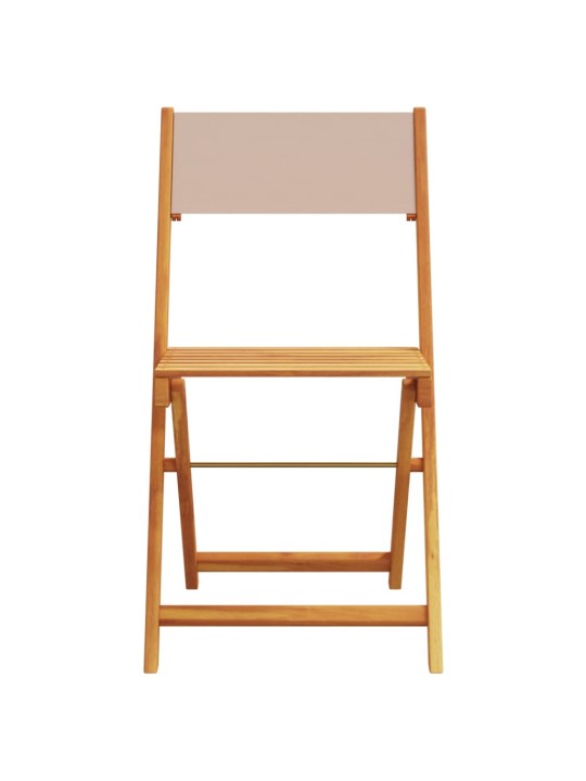 3dílný bistro set taupe textil a masivní dřevo