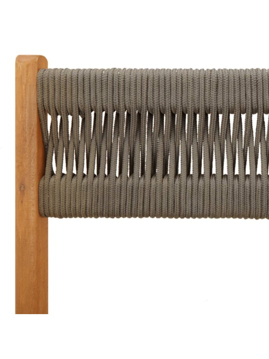 3dílný bistro set šedý polypropylen a masivní dřevo