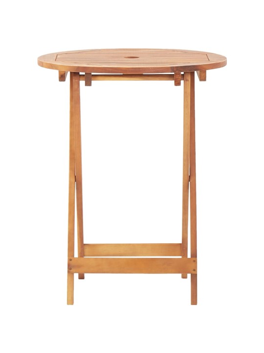 3dílný bistro set béžový polyratan a masivní dřevo