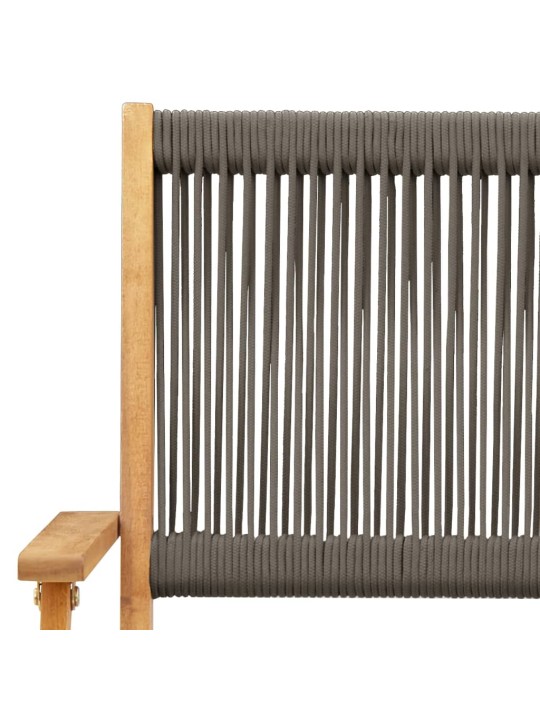 3dílný bistro set šedý polypropylen a masivní dřevo