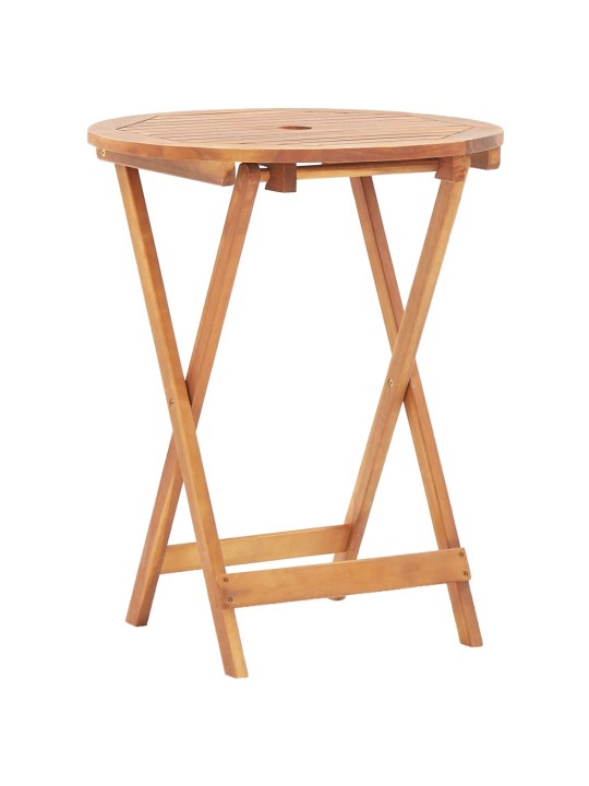 3dílný bistro set béžový textil a masivní dřevo