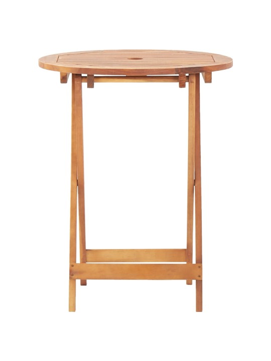 3dílný bistro set béžový textil a masivní dřevo