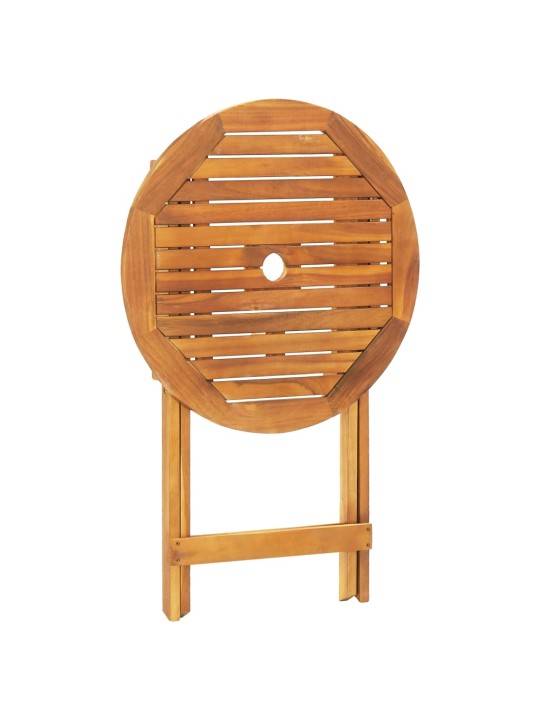 3dílný bistro set béžový textil a masivní dřevo
