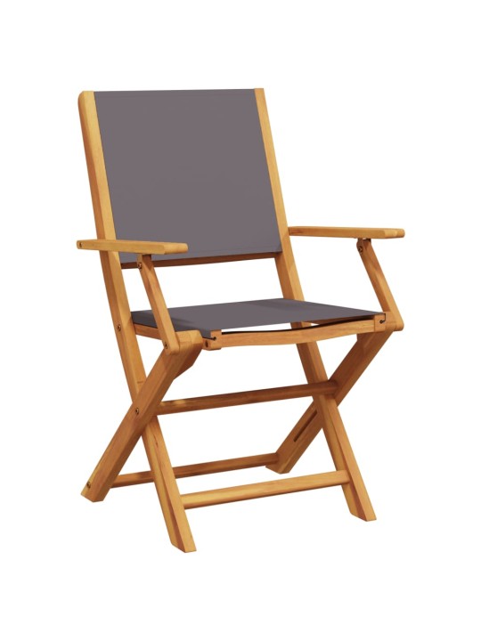 3dílný bistro set antracitový textil a masivní dřevo