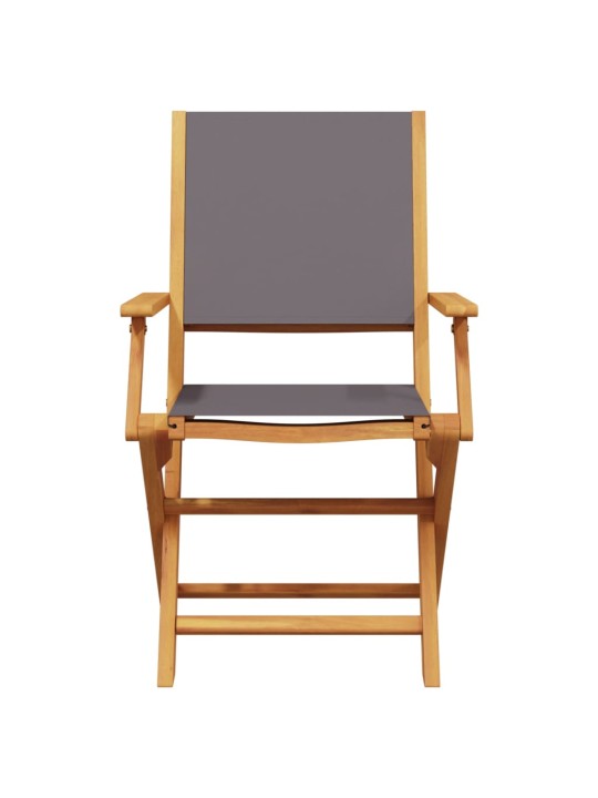 3dílný bistro set antracitový textil a masivní dřevo