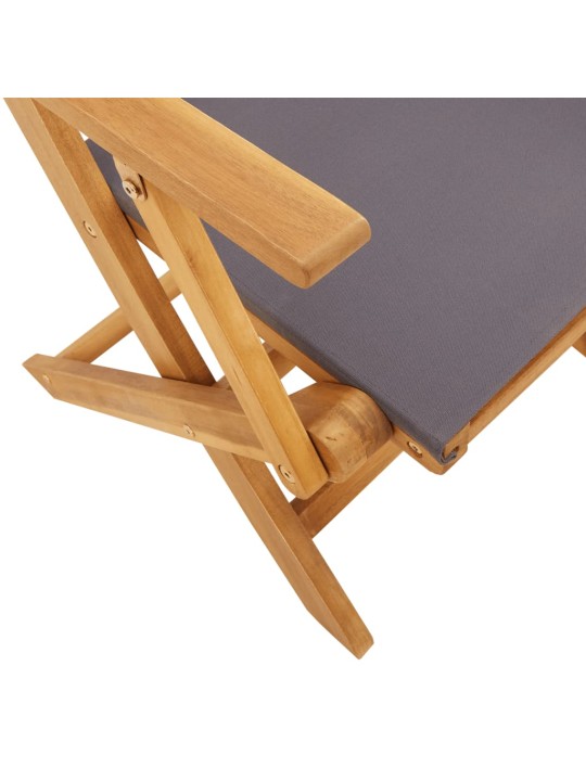3dílný bistro set antracitový textil a masivní dřevo