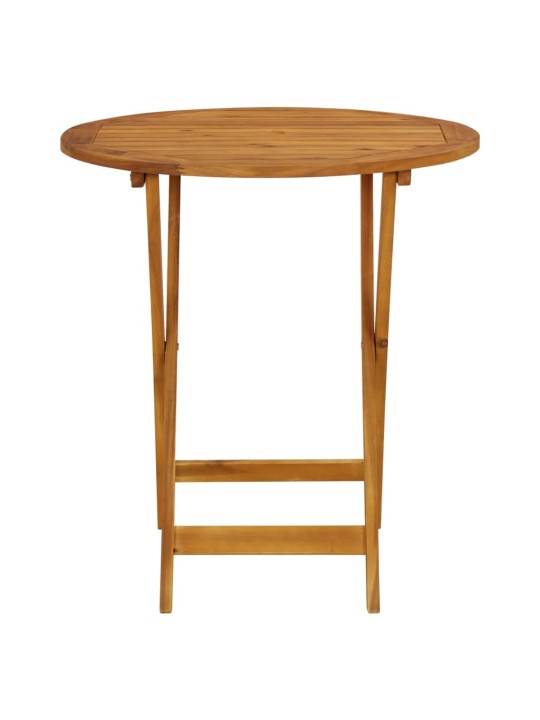 3dílný bistro set béžový polypropylen a masivní dřevo