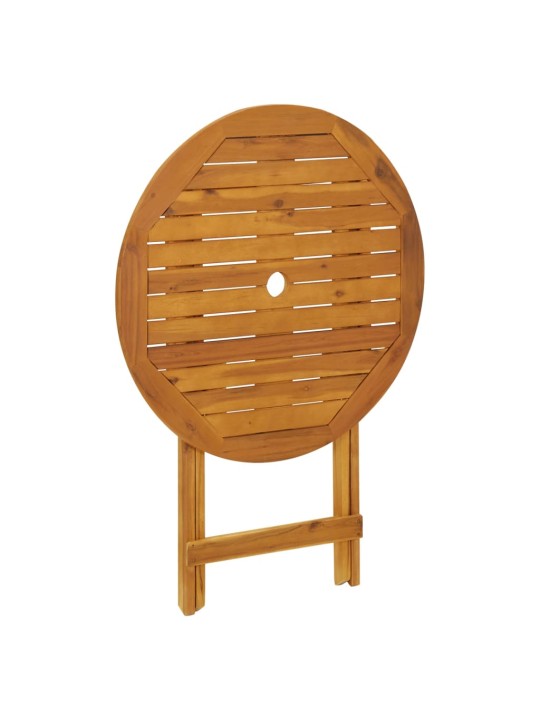 3dílný bistro set béžový polypropylen a masivní dřevo