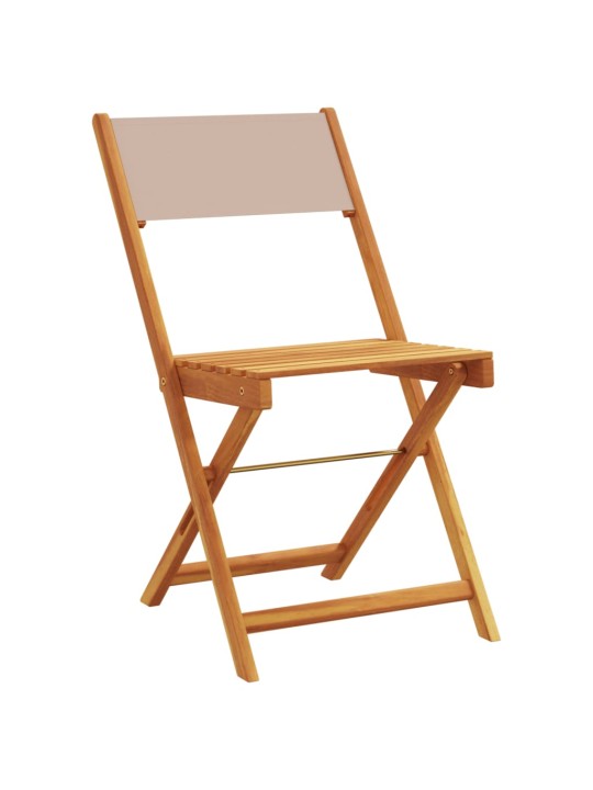 3dílný bistro set taupe textil a masivní dřevo