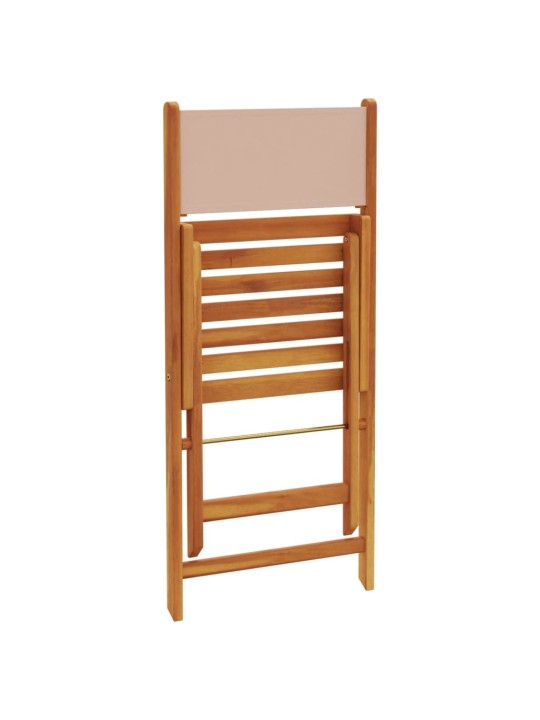 3dílný bistro set taupe textil a masivní dřevo