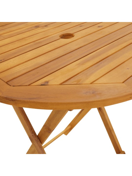 3dílný bistro set krémově bílý textil a masivní dřevo