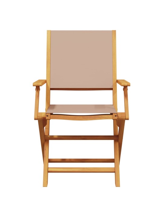 3dílný bistro set taupe textil a masivní dřevo