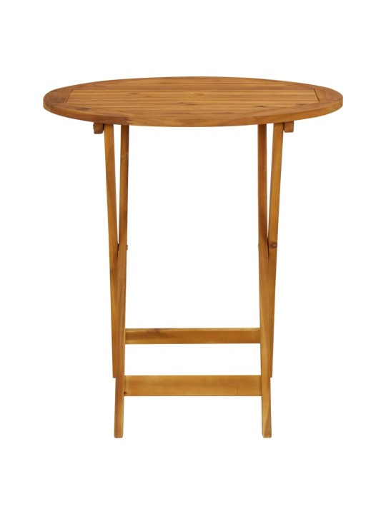 3dílný bistro set béžový textil a masivní dřevo
