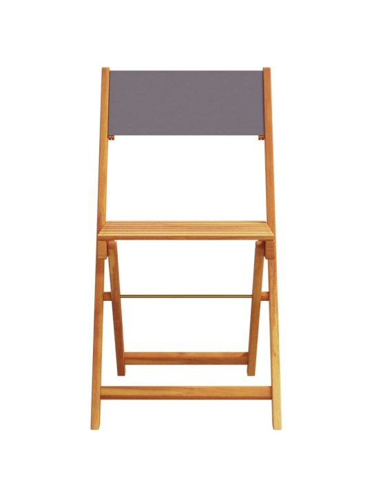 3dílný bistro set antracitový textil a masivní dřevo