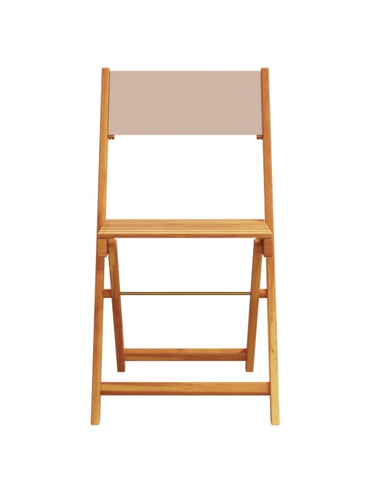 3dílný bistro set taupe textil a masivní dřevo
