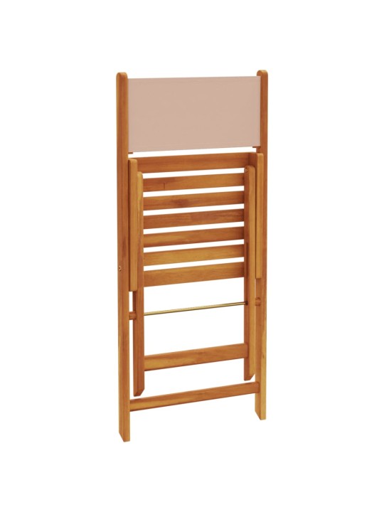 3dílný bistro set taupe textil a masivní dřevo