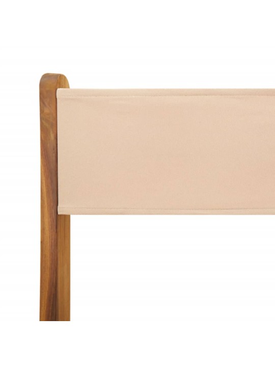 3dílný bistro set béžový textil a masivní dřevo