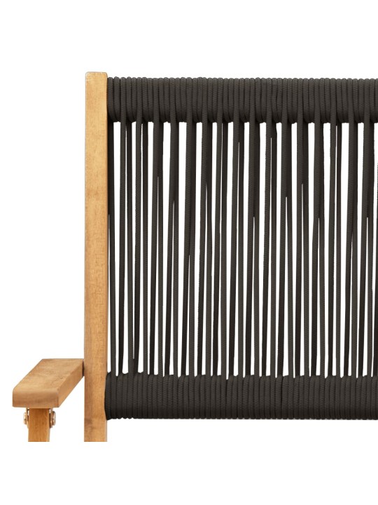 3dílný bistro set černý polypropylen a masivní dřevo