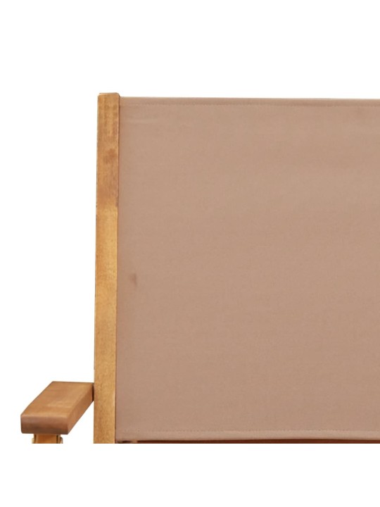 3dílný bistro set taupe textil a masivní dřevo