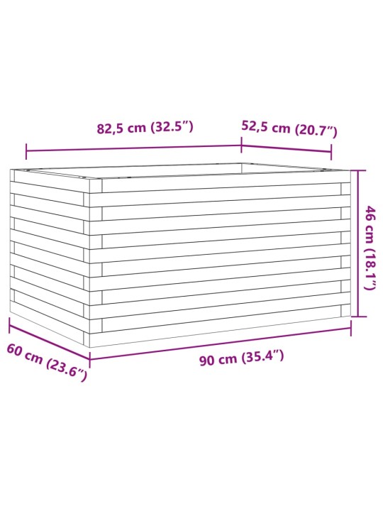Zahradní truhlík 90 x 60 x 46 cm impregnované borové dřevo