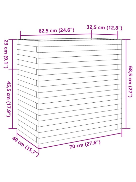 Zahradní truhlík 70 x 40 x 68,5 cm impregnované borové dřevo