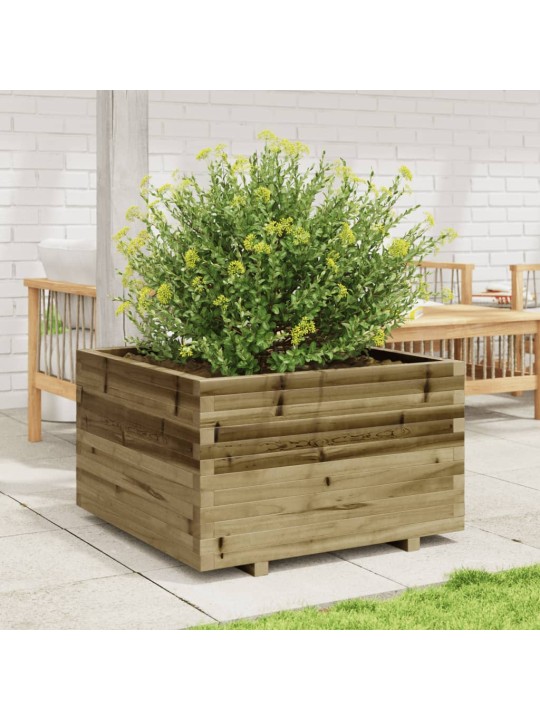 Zahradní truhlík 80 x 80 x 49,5 cm impregnované borové dřevo