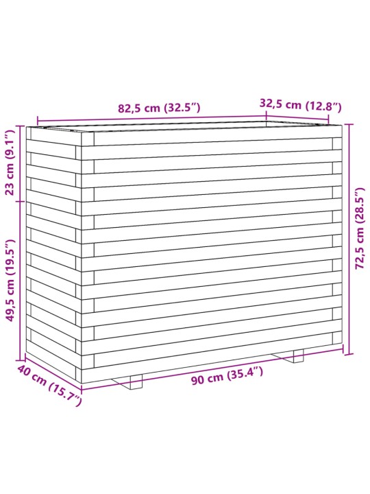 Zahradní truhlík 90 x 40 x 72,5 cm impregnované borové dřevo