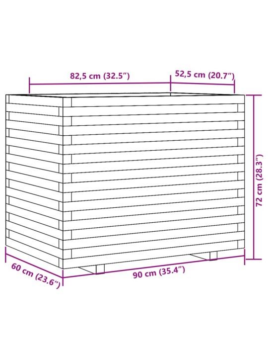 Zahradní truhlík 90 x 60 x 72 cm impregnované borové dřevo