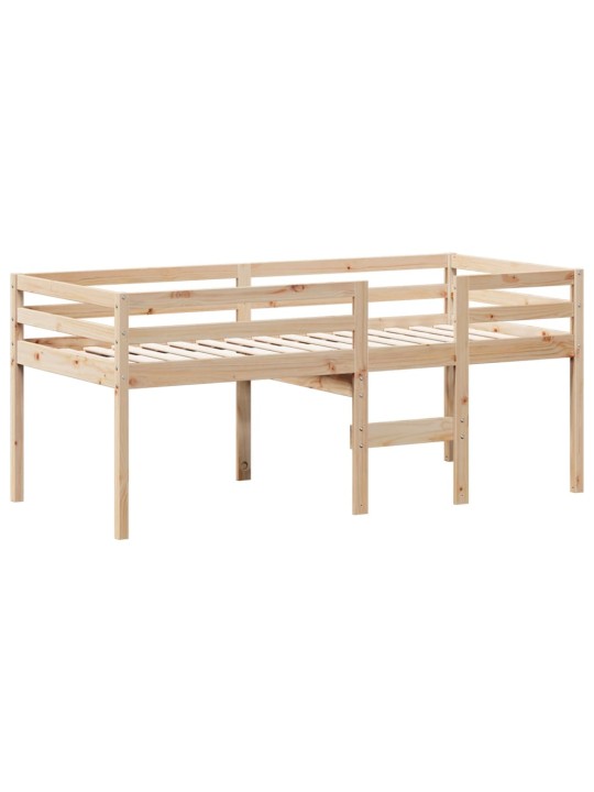 Patrová postel se střechou 90 x 190 cm masivní borové dřevo
