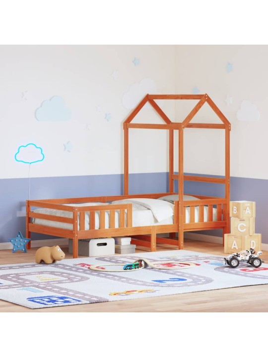 Rám postele se střechou voskově hnědý 80x200 cm masiv borovice