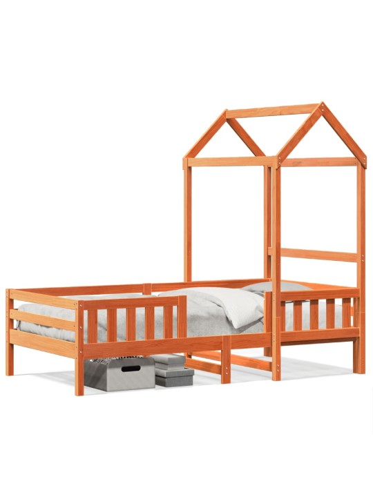 Rám postele se střechou voskově hnědý 75x190 cm masiv borovice