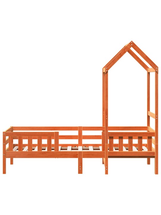 Rám postele se střechou voskově hnědý 75x190 cm masiv borovice