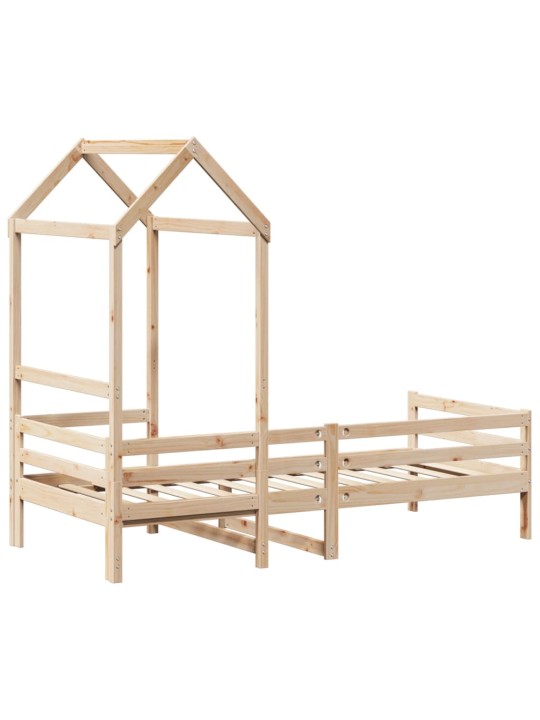Válenda se střechou 90 x 200 cm masivní borové dřevo