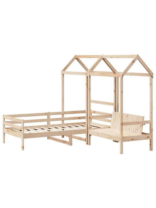 Válenda a lavice se střechou 80 x 200 cm masivní borové dřevo