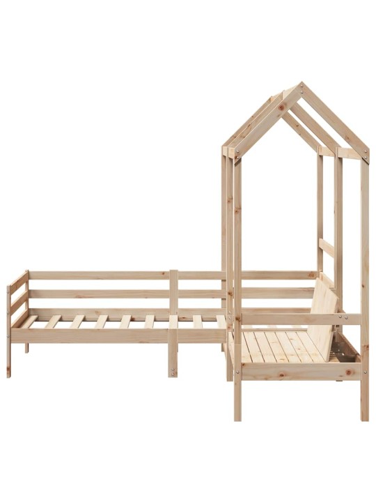 Válenda a lavice se střechou 80 x 200 cm masivní borové dřevo