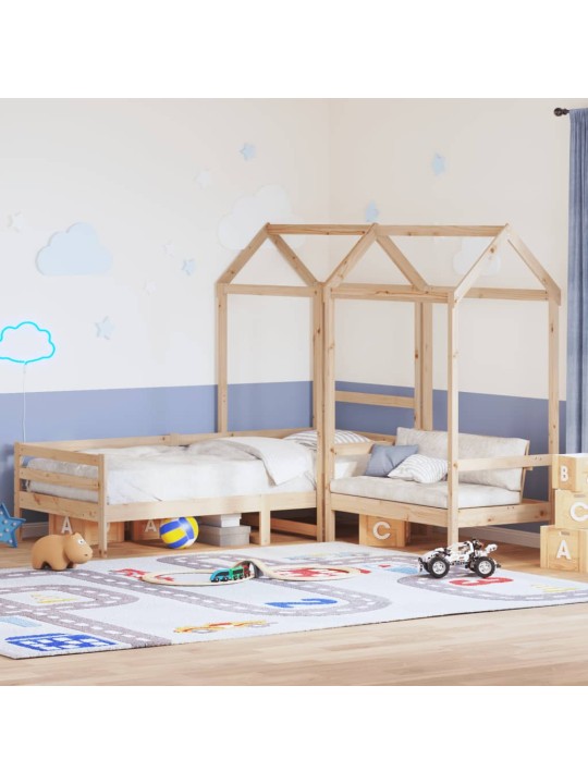 Válenda a lavice se střechou 80 x 200 cm masivní borové dřevo