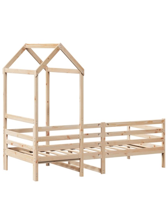 Válenda se střechou 90 x 200 cm masivní borové dřevo