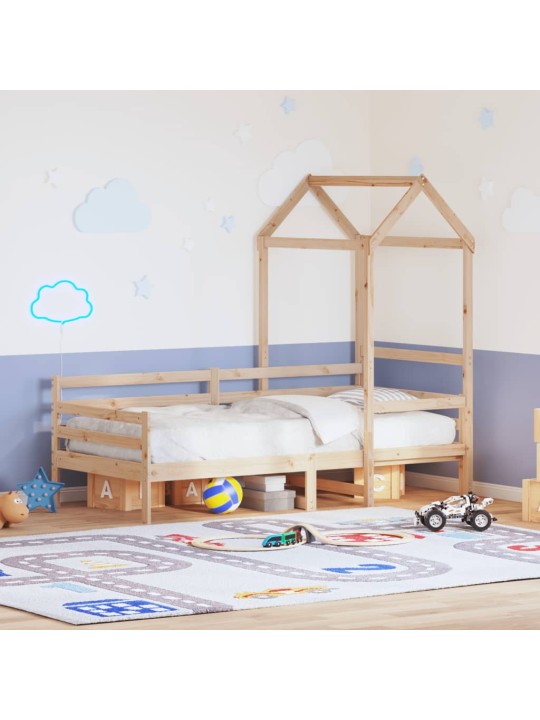 Válenda se střechou 90 x 200 cm masivní borové dřevo