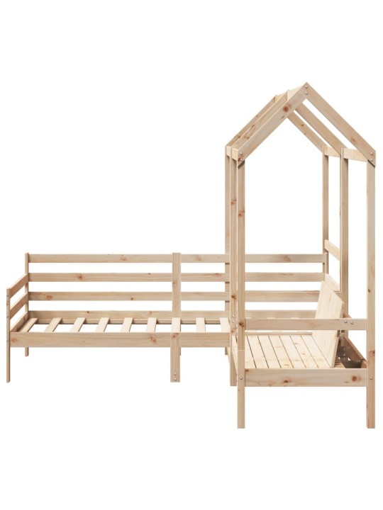 Válenda a lavice se střechou 90 x 200 cm masivní borové dřevo