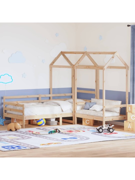 Válenda a lavice se střechou 90 x 200 cm masivní borové dřevo