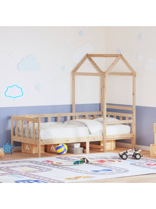Válenda se střechou 90 x 200 cm masivní borové dřevo
