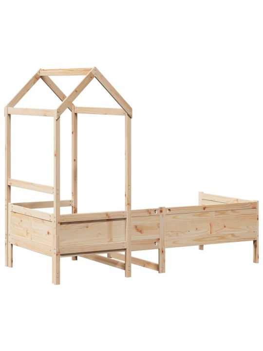 Válenda se střechou 80 x 200 cm masivní borové dřevo