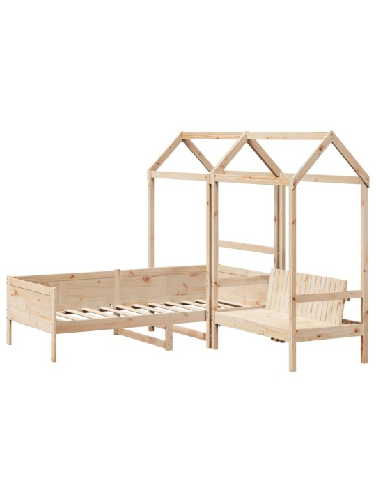 Válenda a lavice se střechou 80 x 200 cm masivní borové dřevo