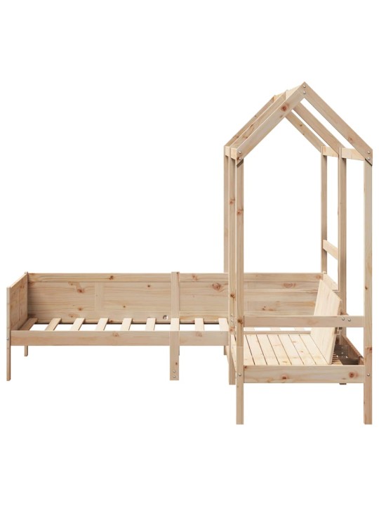 Válenda a lavice se střechou 80 x 200 cm masivní borové dřevo