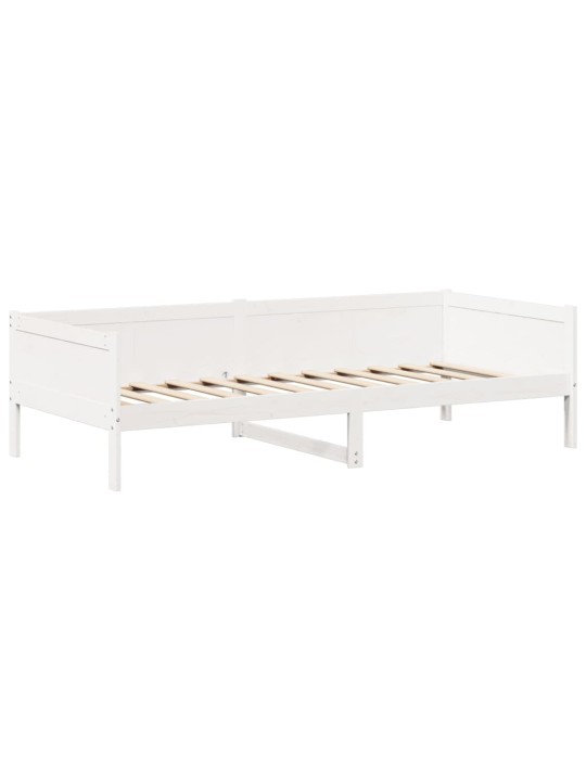 Válenda a lavice se střechou bílá 90x190cm masivní borové dřevo