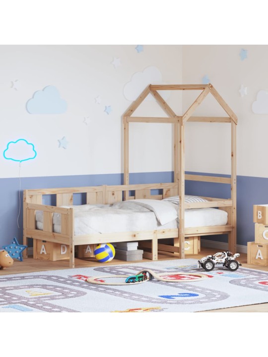Válenda se střechou 90 x 200 cm masivní borové dřevo
