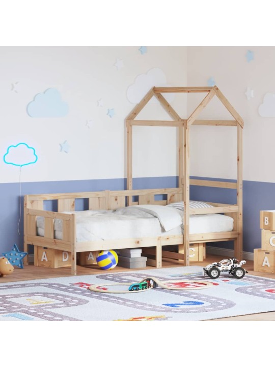 Válenda se střechou 80 x 200 cm masivní borové dřevo