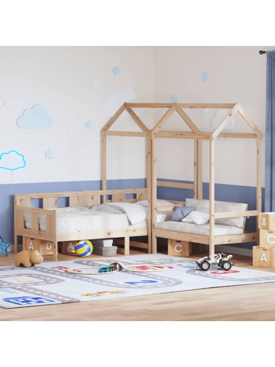 Válenda a lavice se střechou 90 x 190 cm masivní borové dřevo