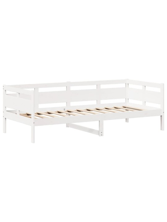 Válenda se střechou bílá 90 x 200 cm masivní borové dřevo
