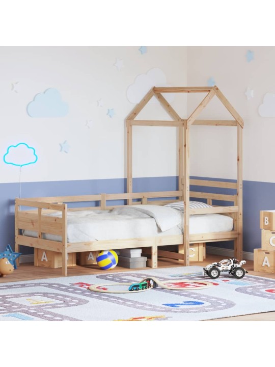 Válenda se střechou 90 x 190 cm masivní borové dřevo